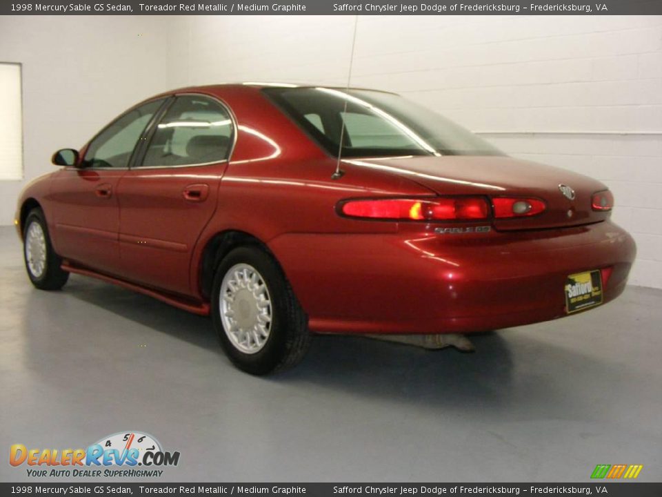 1998 Mercury Sable GS Sedan Toreador Red Metallic / Medium Graphite Photo #6