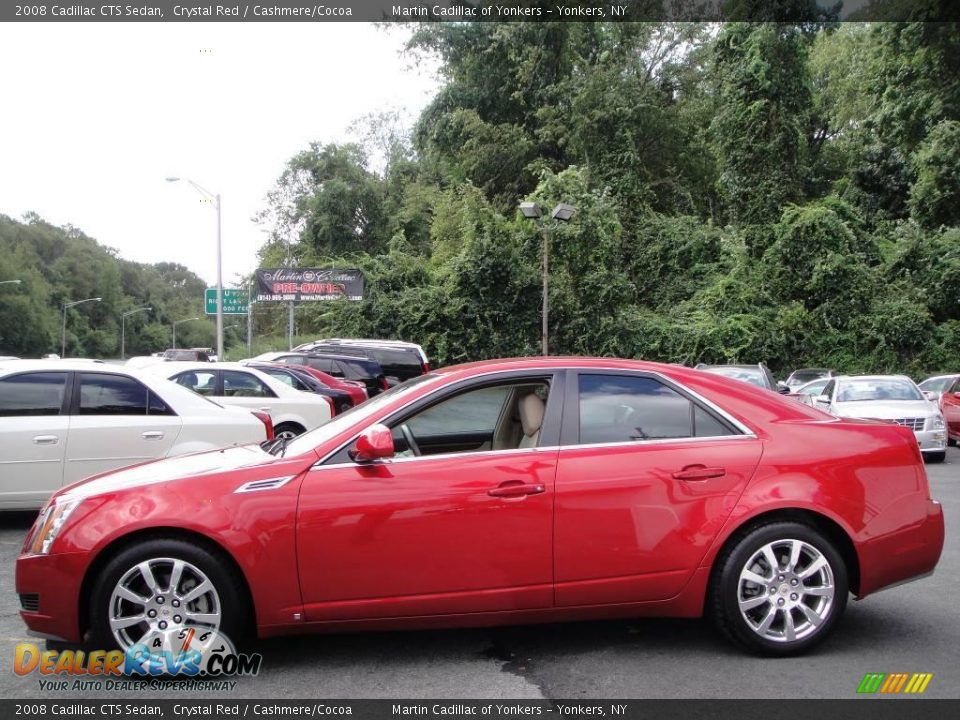 2008 Cadillac CTS Sedan Crystal Red / Cashmere/Cocoa Photo #3