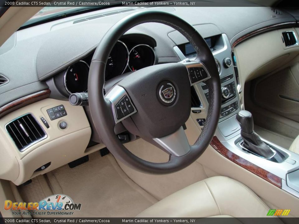 2008 Cadillac CTS Sedan Crystal Red / Cashmere/Cocoa Photo #13