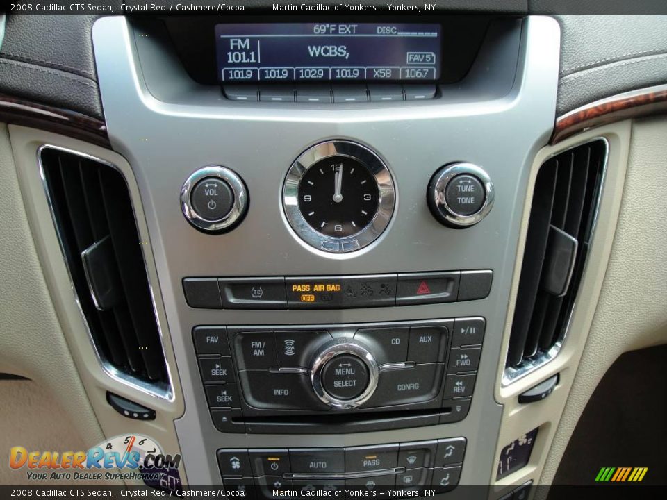 2008 Cadillac CTS Sedan Crystal Red / Cashmere/Cocoa Photo #27