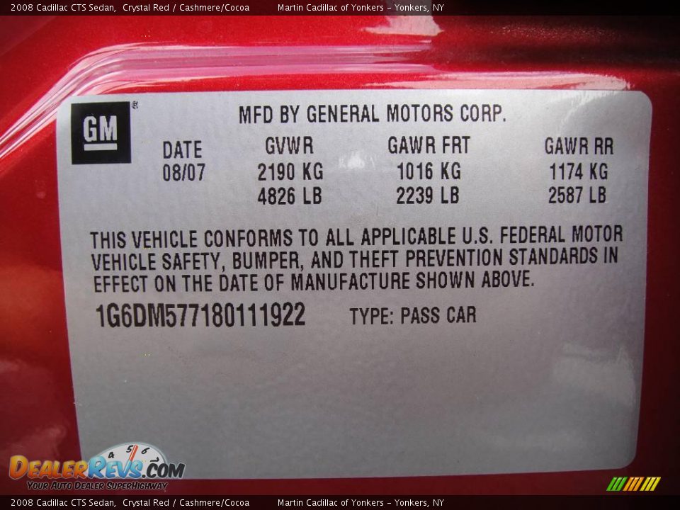 2008 Cadillac CTS Sedan Crystal Red / Cashmere/Cocoa Photo #29
