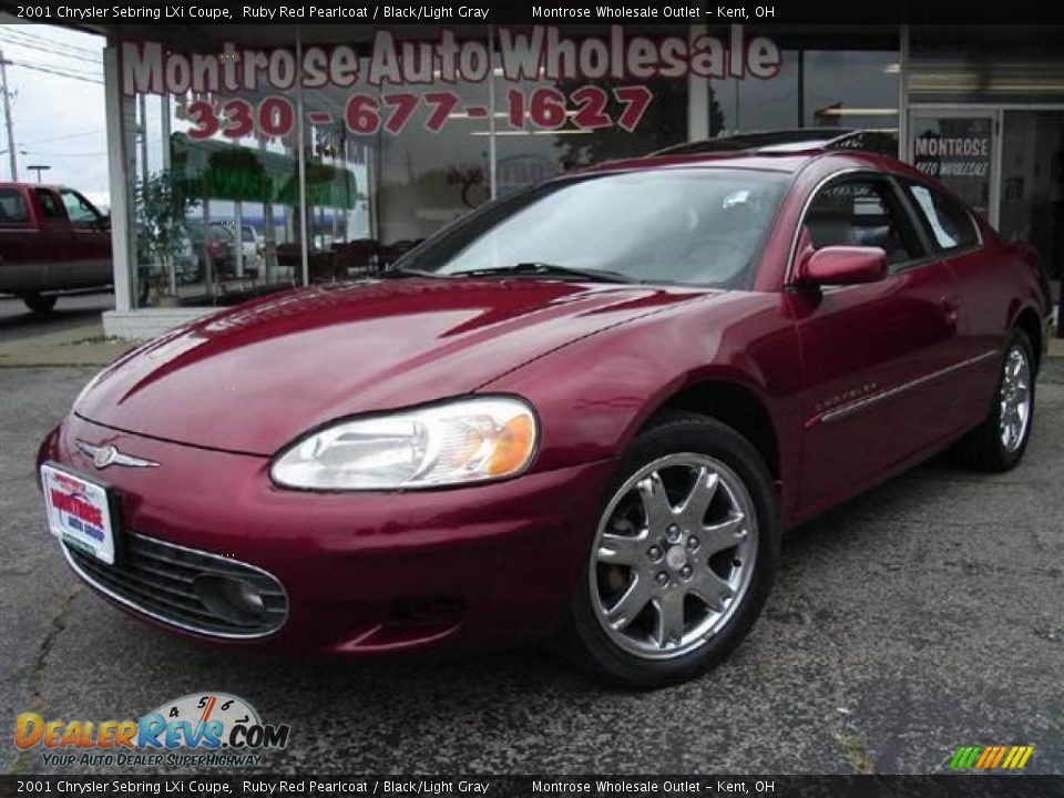 2001 Chrysler Sebring LXi Coupe Ruby Red Pearlcoat / Black/Light Gray Photo #1