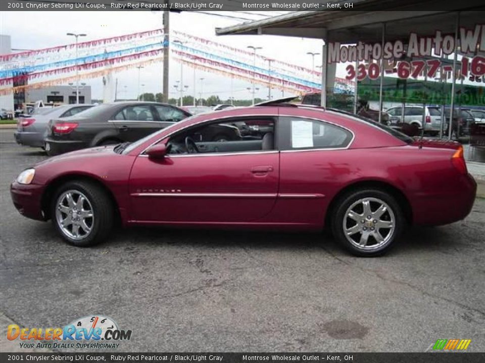 2001 Chrysler Sebring LXi Coupe Ruby Red Pearlcoat / Black/Light Gray Photo #2