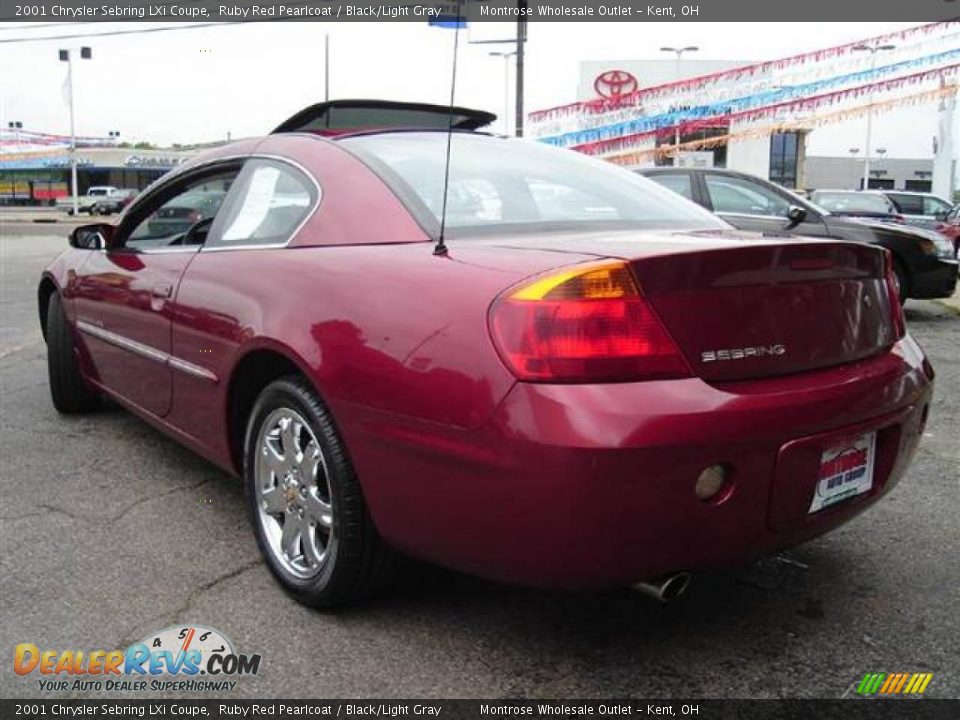 2001 Chrysler Sebring LXi Coupe Ruby Red Pearlcoat / Black/Light Gray Photo #3