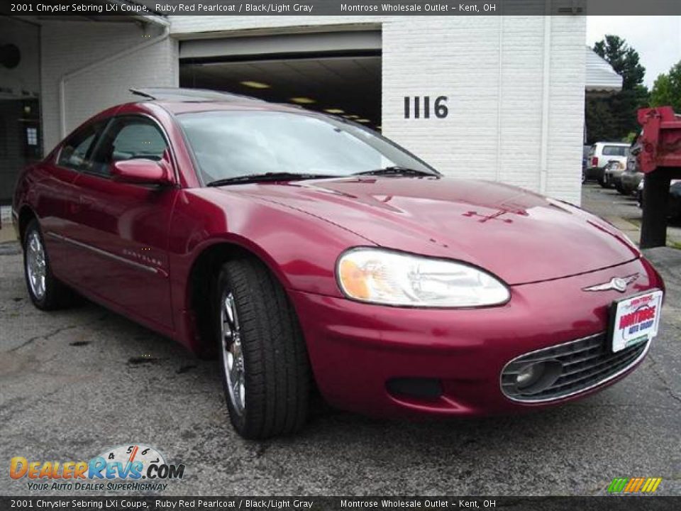 2001 Chrysler Sebring LXi Coupe Ruby Red Pearlcoat / Black/Light Gray Photo #7