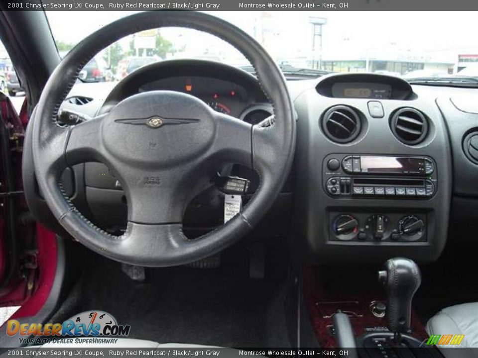 2001 Chrysler Sebring LXi Coupe Ruby Red Pearlcoat / Black/Light Gray Photo #16