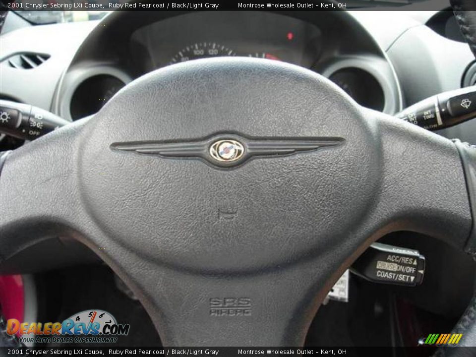 2001 Chrysler Sebring LXi Coupe Ruby Red Pearlcoat / Black/Light Gray Photo #26