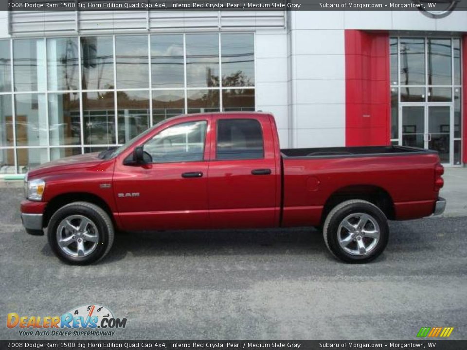 2008 Dodge Ram 1500 Big Horn Edition Quad Cab 4x4 Inferno Red Crystal Pearl / Medium Slate Gray Photo #2