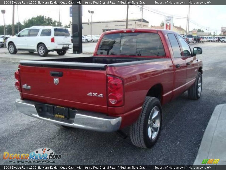 2008 Dodge Ram 1500 Big Horn Edition Quad Cab 4x4 Inferno Red Crystal Pearl / Medium Slate Gray Photo #5