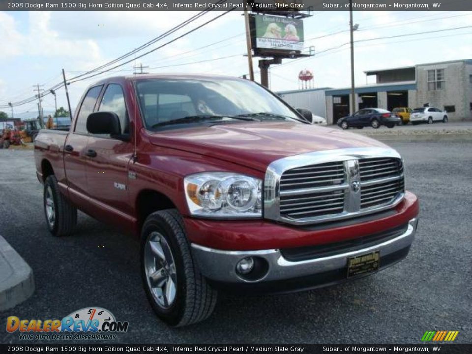 2008 Dodge Ram 1500 Big Horn Edition Quad Cab 4x4 Inferno Red Crystal Pearl / Medium Slate Gray Photo #7