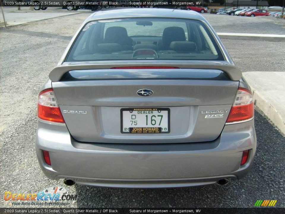 2009 Subaru Legacy 2.5i Sedan Quartz Silver Metallic / Off Black Photo #4