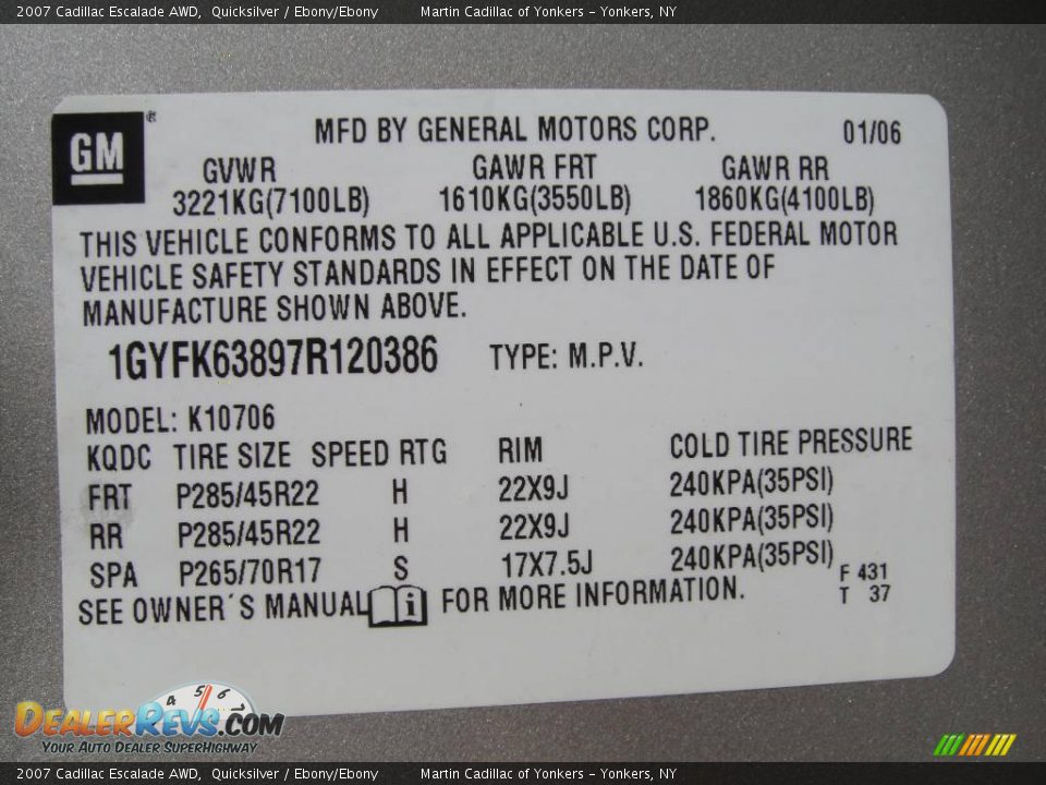 2007 Cadillac Escalade AWD Quicksilver / Ebony/Ebony Photo #33