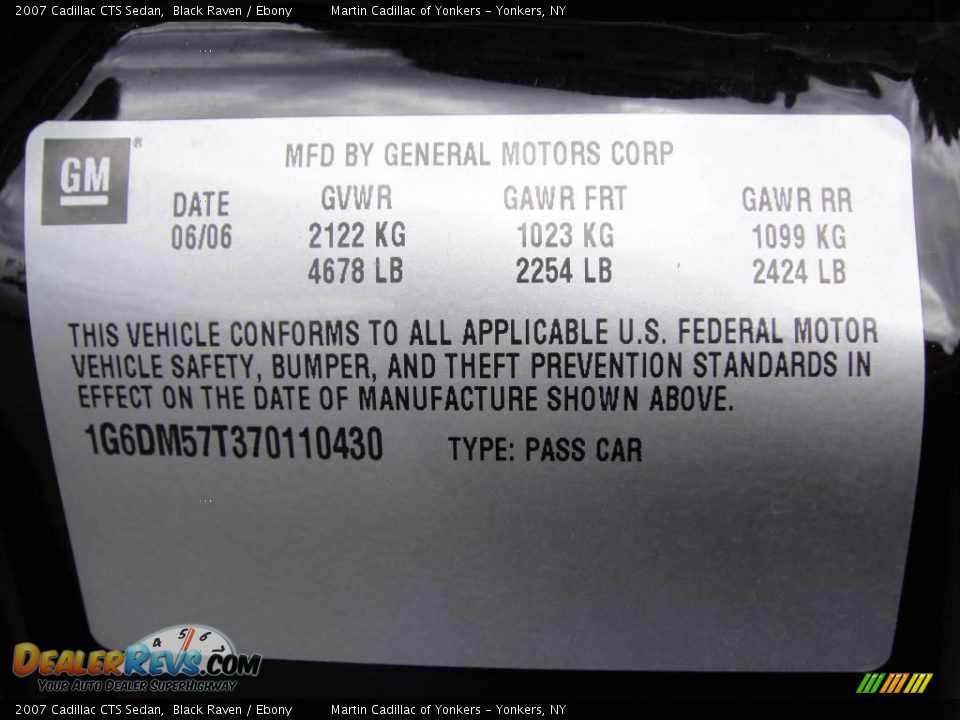 2007 Cadillac CTS Sedan Black Raven / Ebony Photo #28