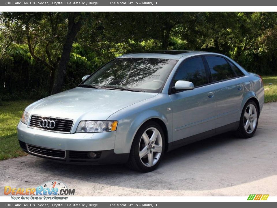 2002 Audi A4 1.8T Sedan Crystal Blue Metallic / Beige Photo #1