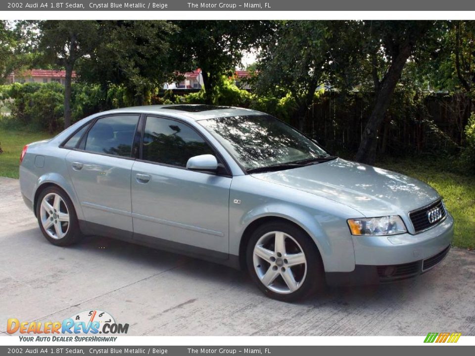 2002 Audi A4 1.8T Sedan Crystal Blue Metallic / Beige Photo #13