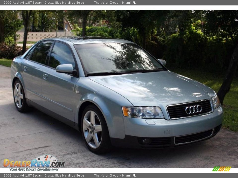 2002 Audi A4 1.8T Sedan Crystal Blue Metallic / Beige Photo #14