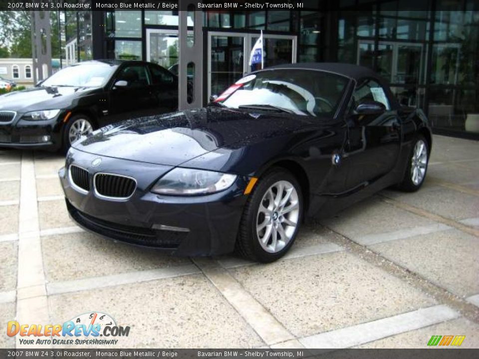 2007 BMW Z4 3.0i Roadster Monaco Blue Metallic / Beige Photo #4