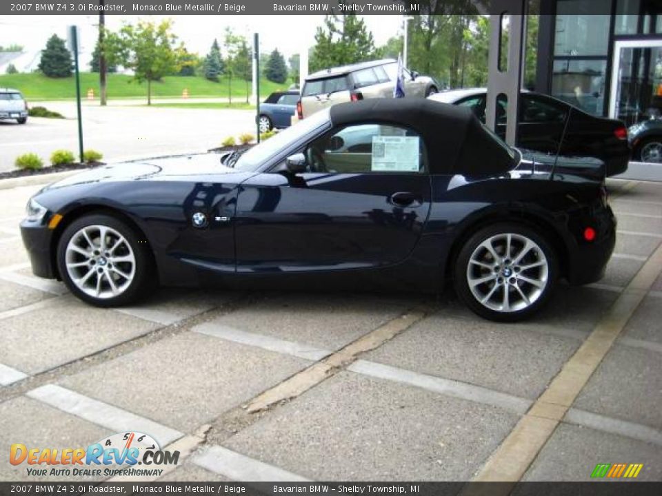2007 BMW Z4 3.0i Roadster Monaco Blue Metallic / Beige Photo #5