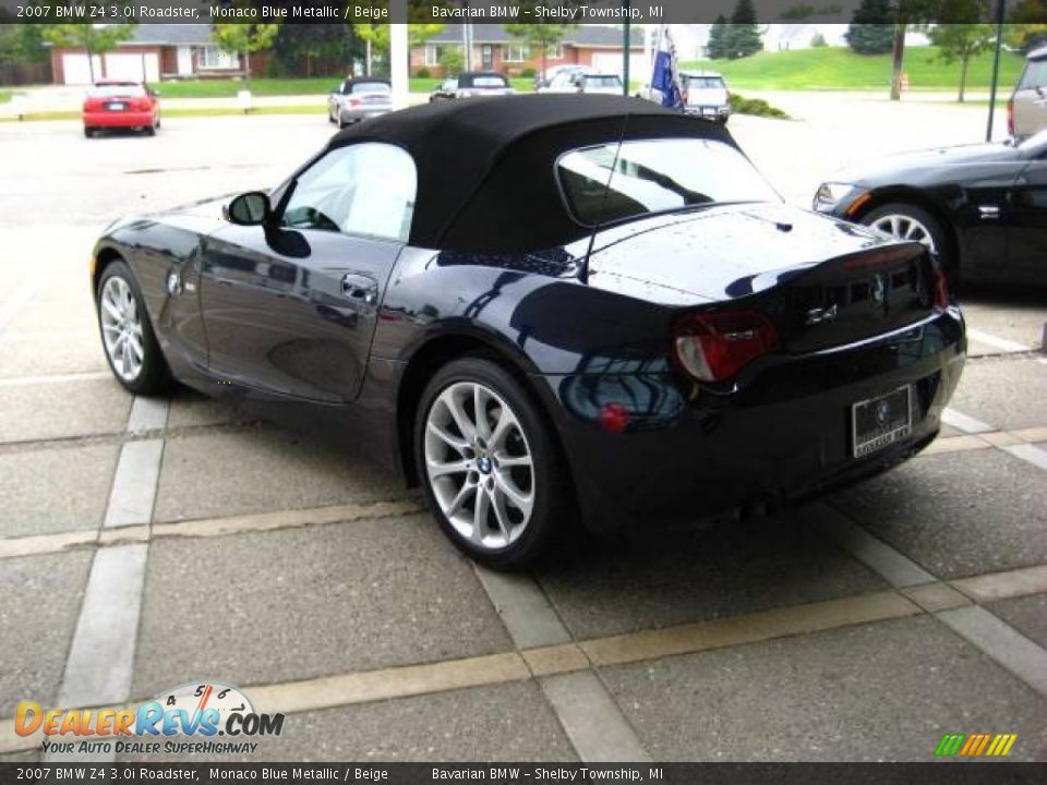 2007 BMW Z4 3.0i Roadster Monaco Blue Metallic / Beige Photo #6