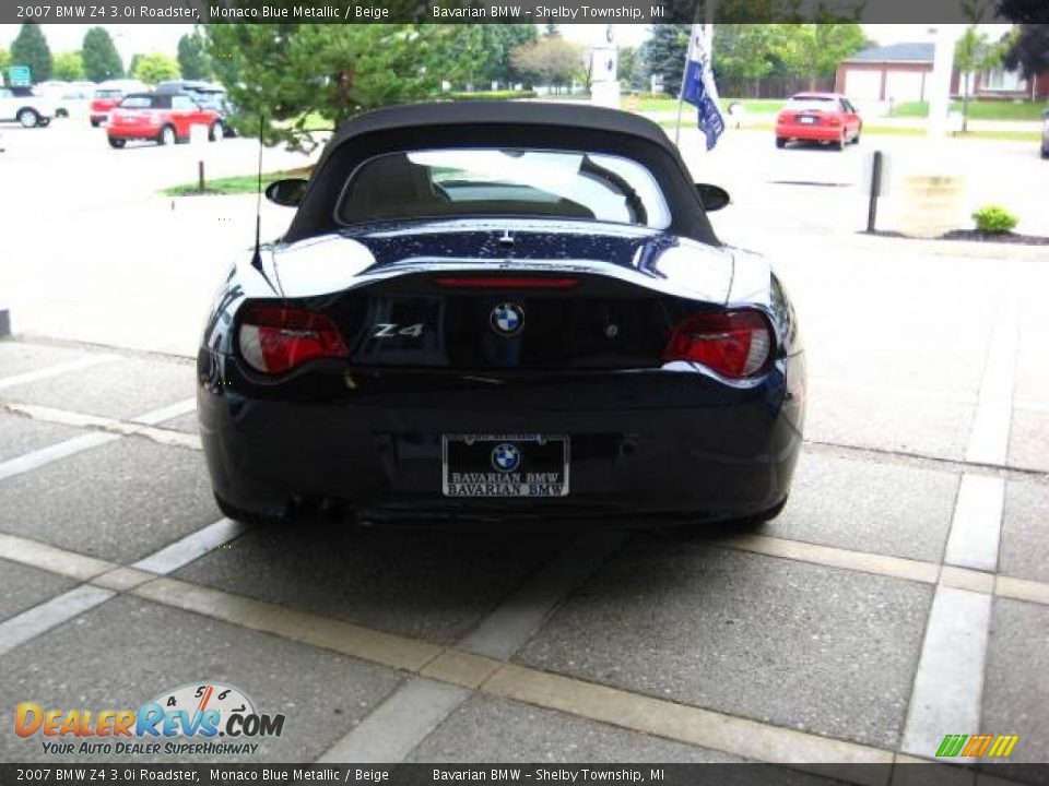 2007 BMW Z4 3.0i Roadster Monaco Blue Metallic / Beige Photo #7