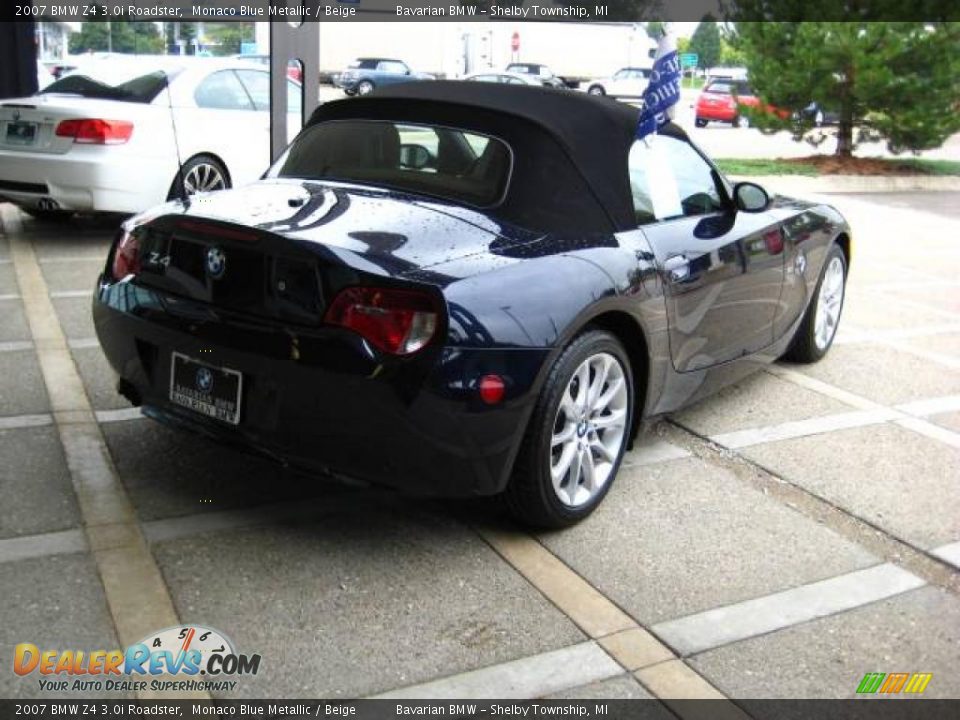 2007 BMW Z4 3.0i Roadster Monaco Blue Metallic / Beige Photo #8
