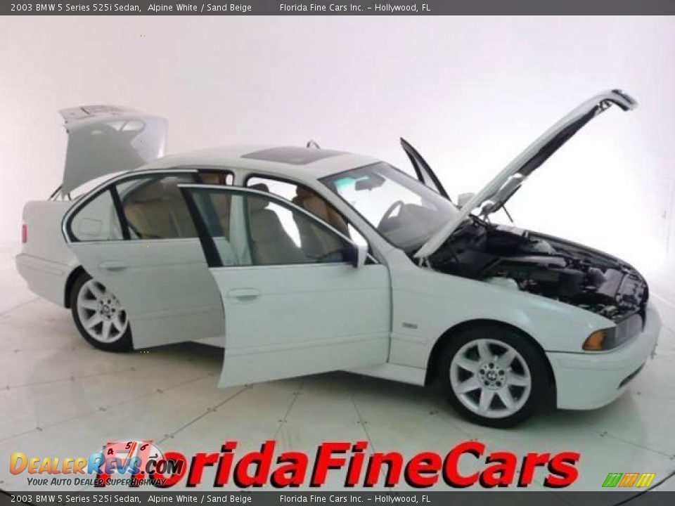 2003 BMW 5 Series 525i Sedan Alpine White / Sand Beige Photo #7