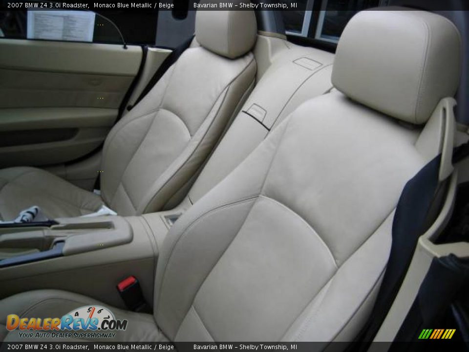 2007 BMW Z4 3.0i Roadster Monaco Blue Metallic / Beige Photo #14