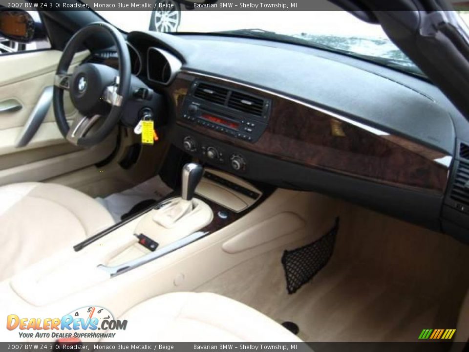 2007 BMW Z4 3.0i Roadster Monaco Blue Metallic / Beige Photo #15