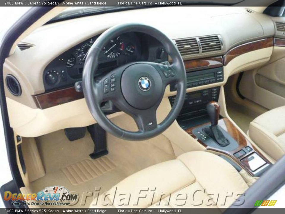 2003 BMW 5 Series 525i Sedan Alpine White / Sand Beige Photo #12