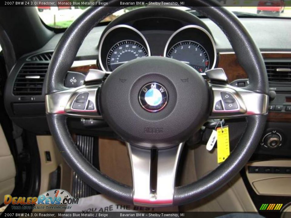 2007 BMW Z4 3.0i Roadster Monaco Blue Metallic / Beige Photo #18