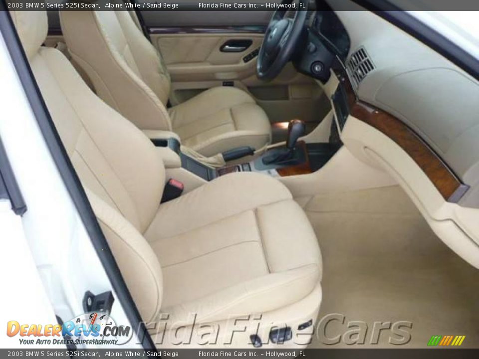 2003 BMW 5 Series 525i Sedan Alpine White / Sand Beige Photo #13