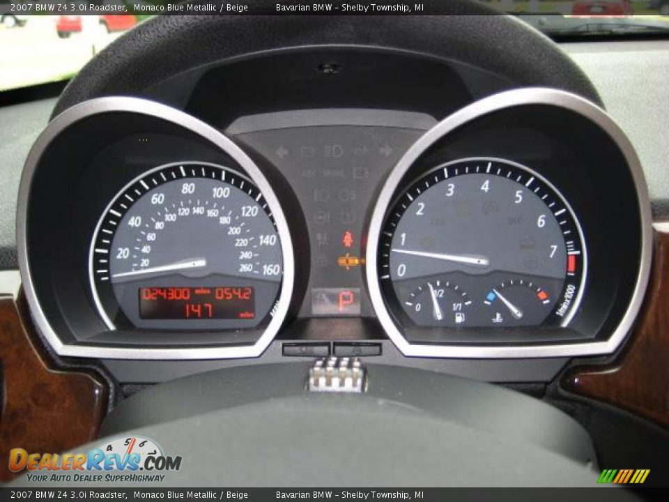 2007 BMW Z4 3.0i Roadster Monaco Blue Metallic / Beige Photo #19