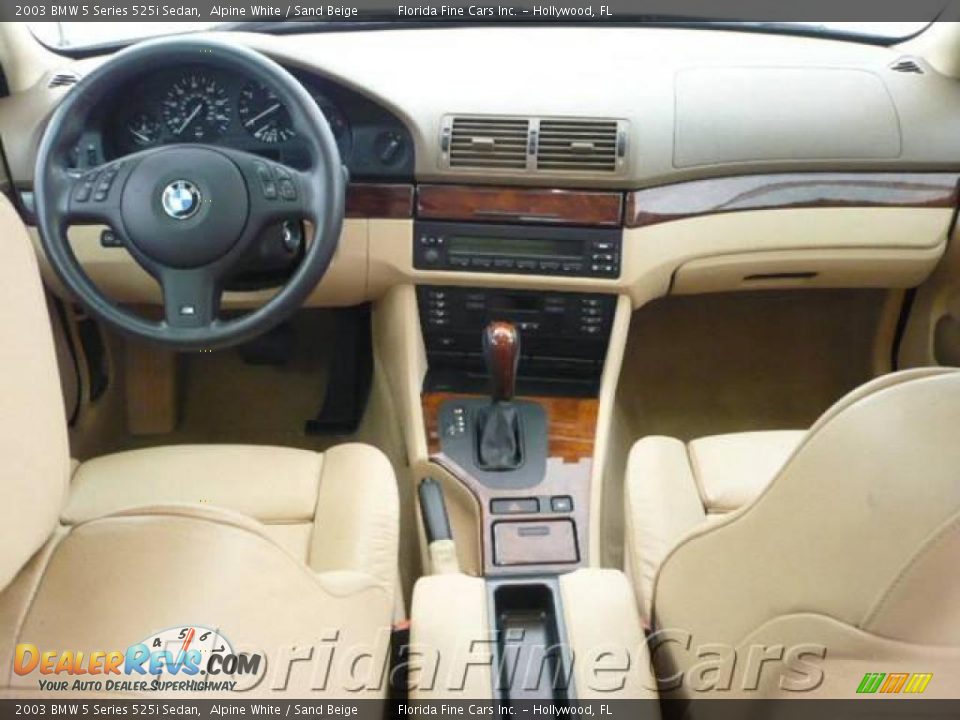 2003 BMW 5 Series 525i Sedan Alpine White / Sand Beige Photo #16
