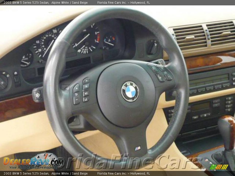 2003 BMW 5 Series 525i Sedan Alpine White / Sand Beige Photo #17