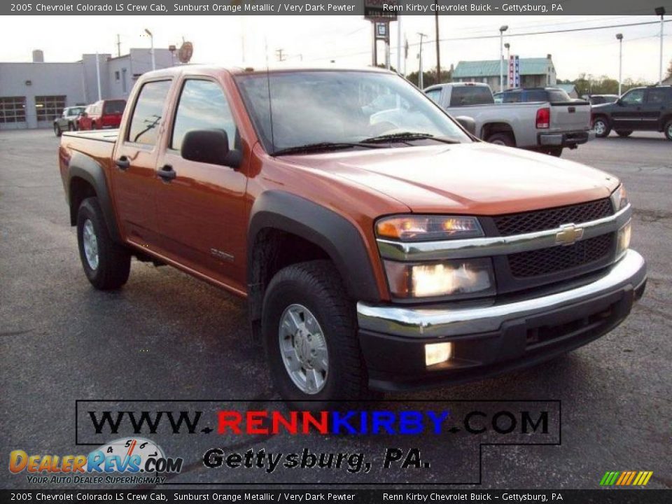 2005 Chevrolet Colorado LS Crew Cab Sunburst Orange Metallic / Very Dark Pewter Photo #1