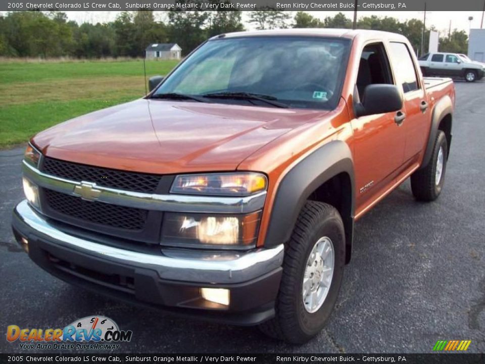 2005 Chevrolet Colorado LS Crew Cab Sunburst Orange Metallic / Very Dark Pewter Photo #2