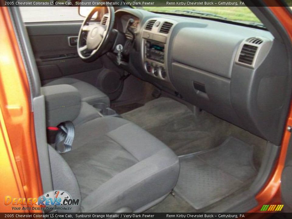 2005 Chevrolet Colorado LS Crew Cab Sunburst Orange Metallic / Very Dark Pewter Photo #14