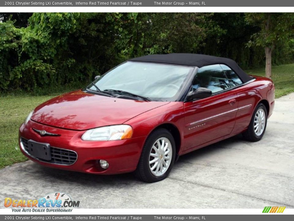 2001 Chrysler Sebring LXi Convertible Inferno Red Tinted Pearlcoat / Taupe Photo #1