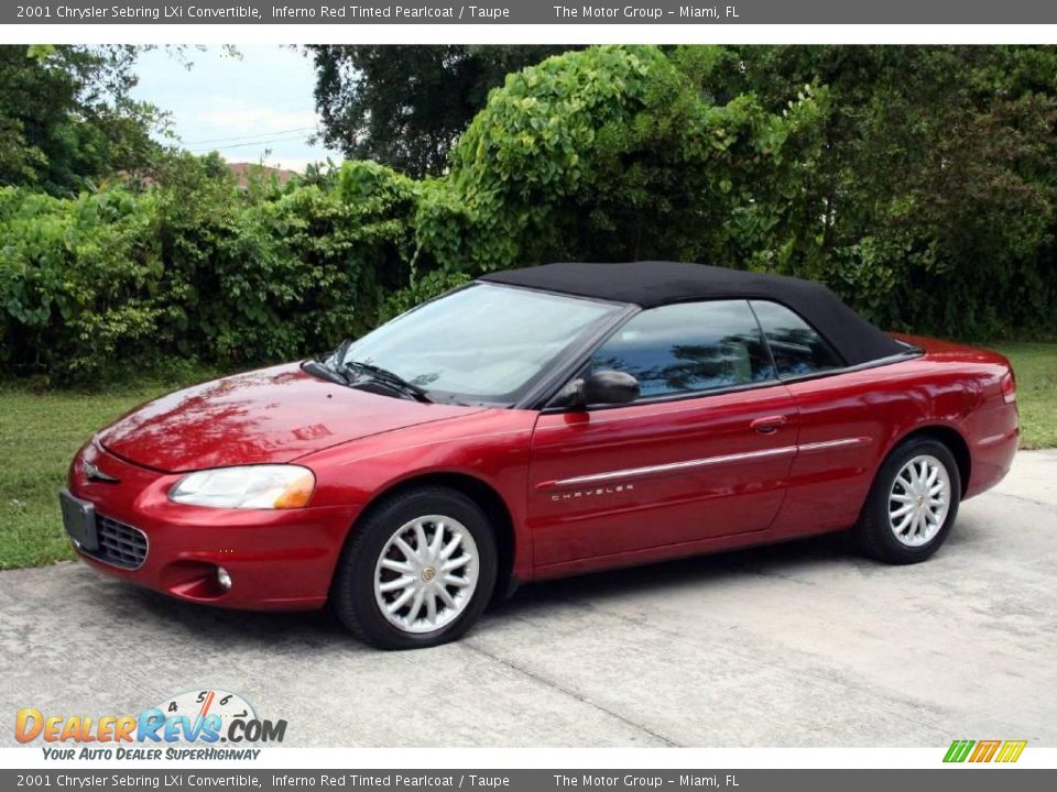 2001 Chrysler Sebring LXi Convertible Inferno Red Tinted Pearlcoat / Taupe Photo #2