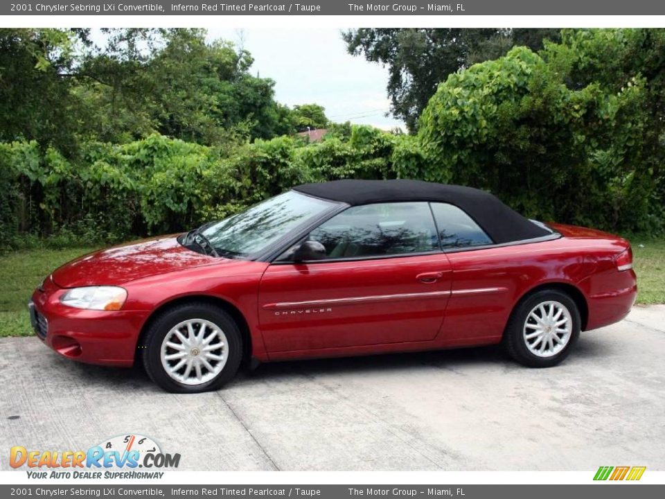 2001 Chrysler Sebring LXi Convertible Inferno Red Tinted Pearlcoat / Taupe Photo #3