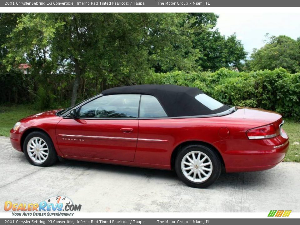 2001 Chrysler Sebring LXi Convertible Inferno Red Tinted Pearlcoat / Taupe Photo #5