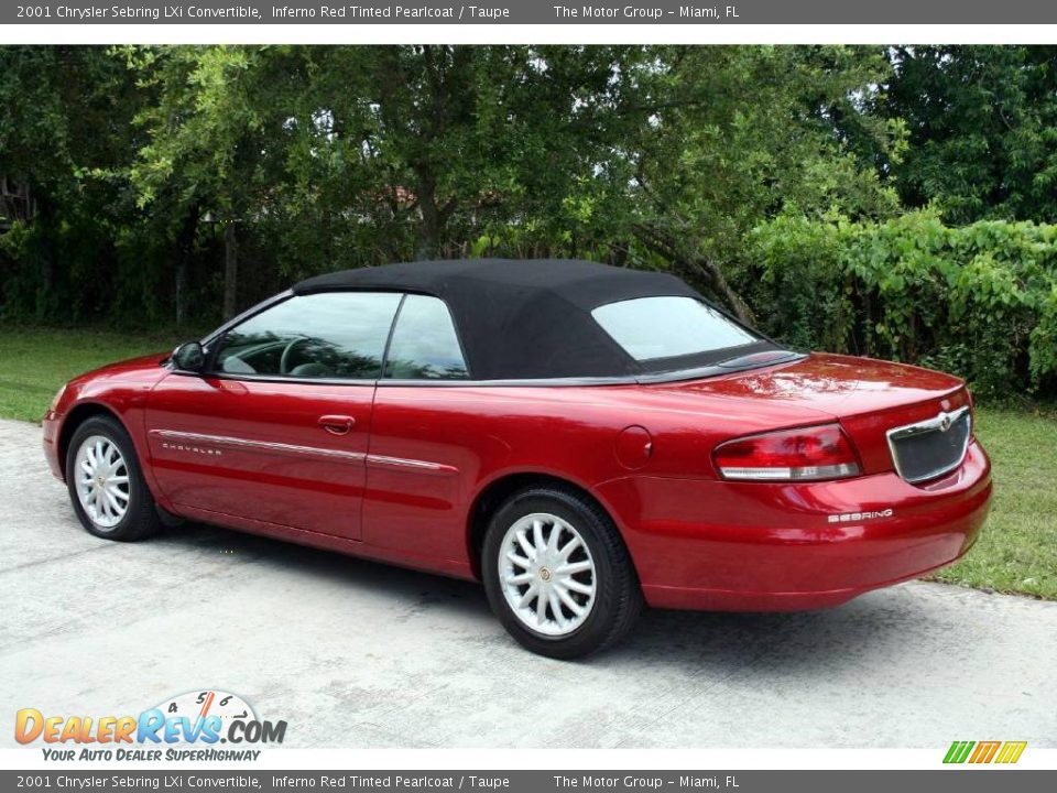 2001 Chrysler Sebring LXi Convertible Inferno Red Tinted Pearlcoat / Taupe Photo #6