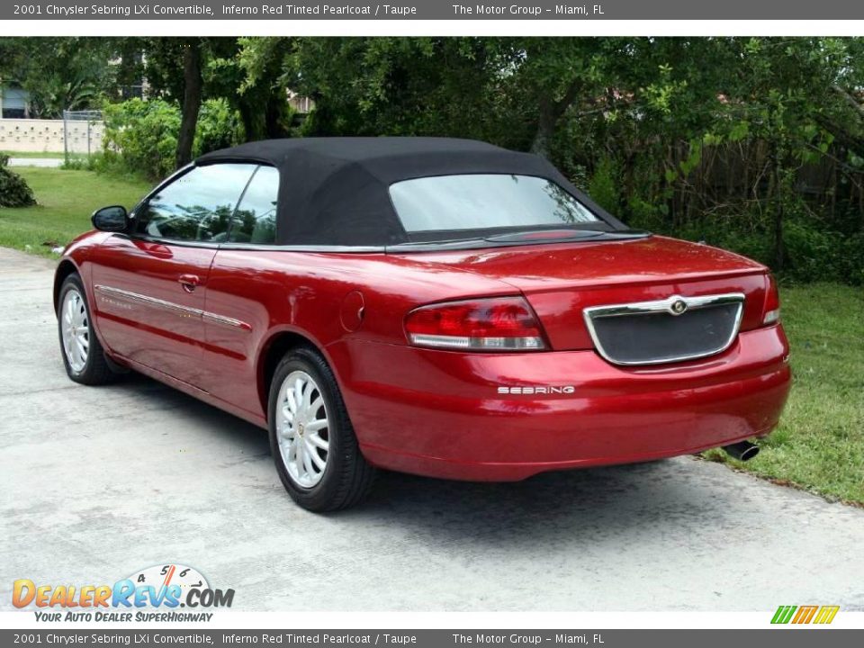 2001 Chrysler Sebring LXi Convertible Inferno Red Tinted Pearlcoat / Taupe Photo #7