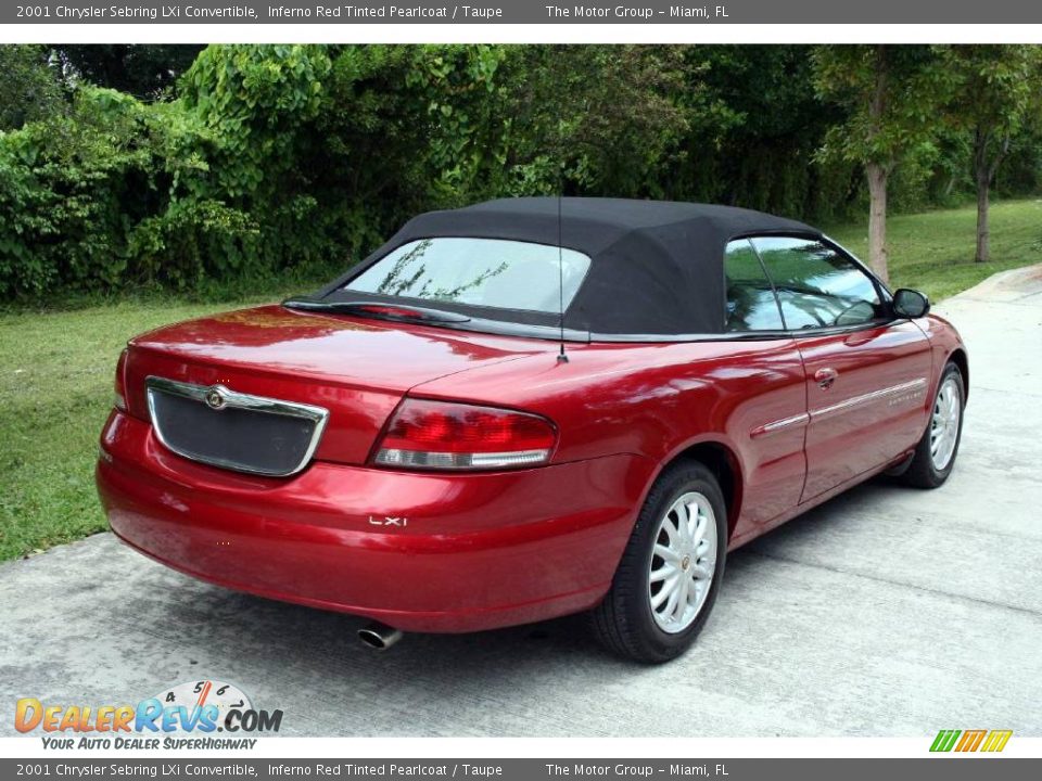 2001 Chrysler Sebring LXi Convertible Inferno Red Tinted Pearlcoat / Taupe Photo #8