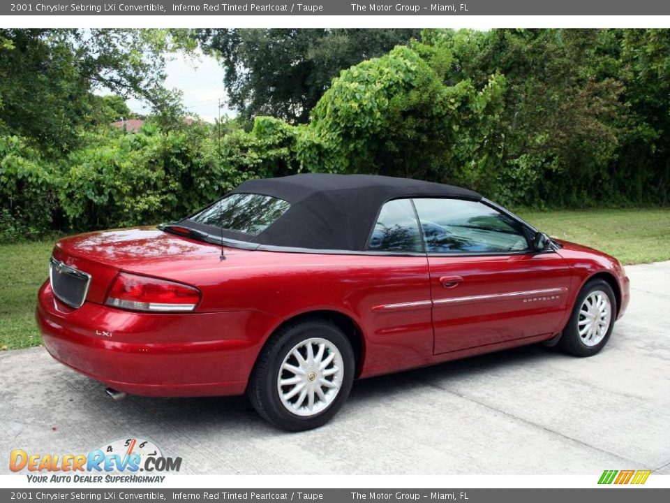 2001 Chrysler Sebring LXi Convertible Inferno Red Tinted Pearlcoat / Taupe Photo #9