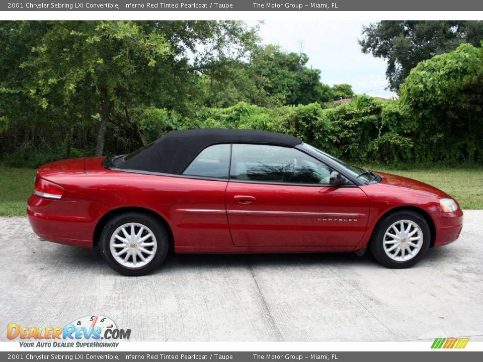 2001 Chrysler Sebring LXi Convertible Inferno Red Tinted Pearlcoat / Taupe Photo #10