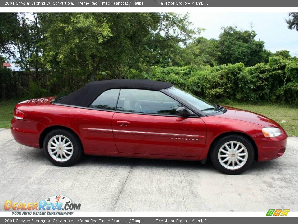 2001 Chrysler Sebring LXi Convertible Inferno Red Tinted Pearlcoat / Taupe Photo #11