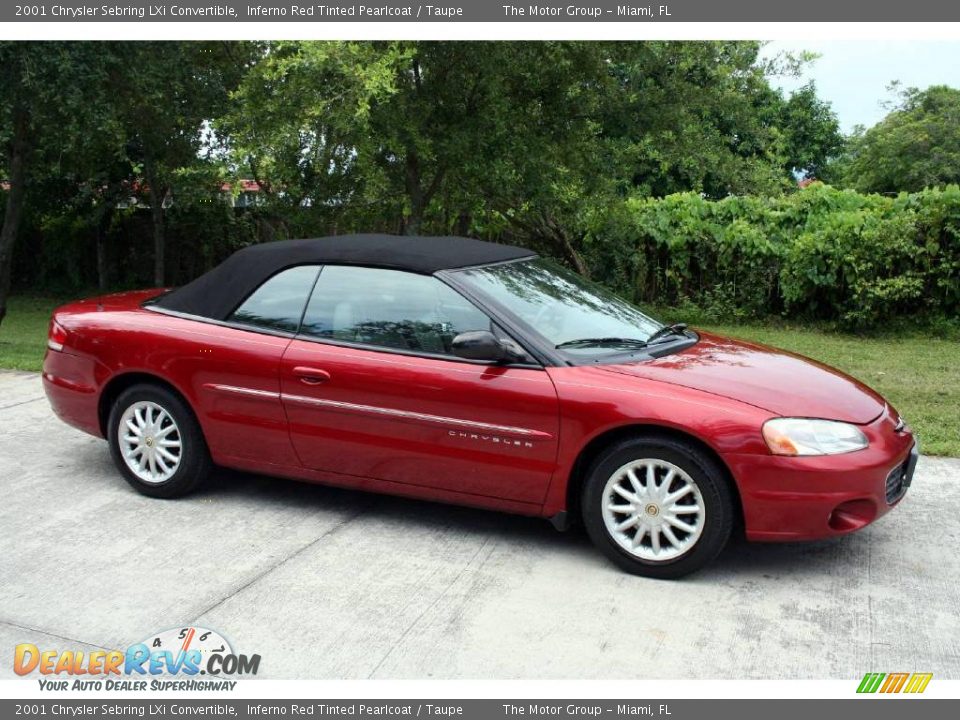 2001 Chrysler Sebring LXi Convertible Inferno Red Tinted Pearlcoat / Taupe Photo #12