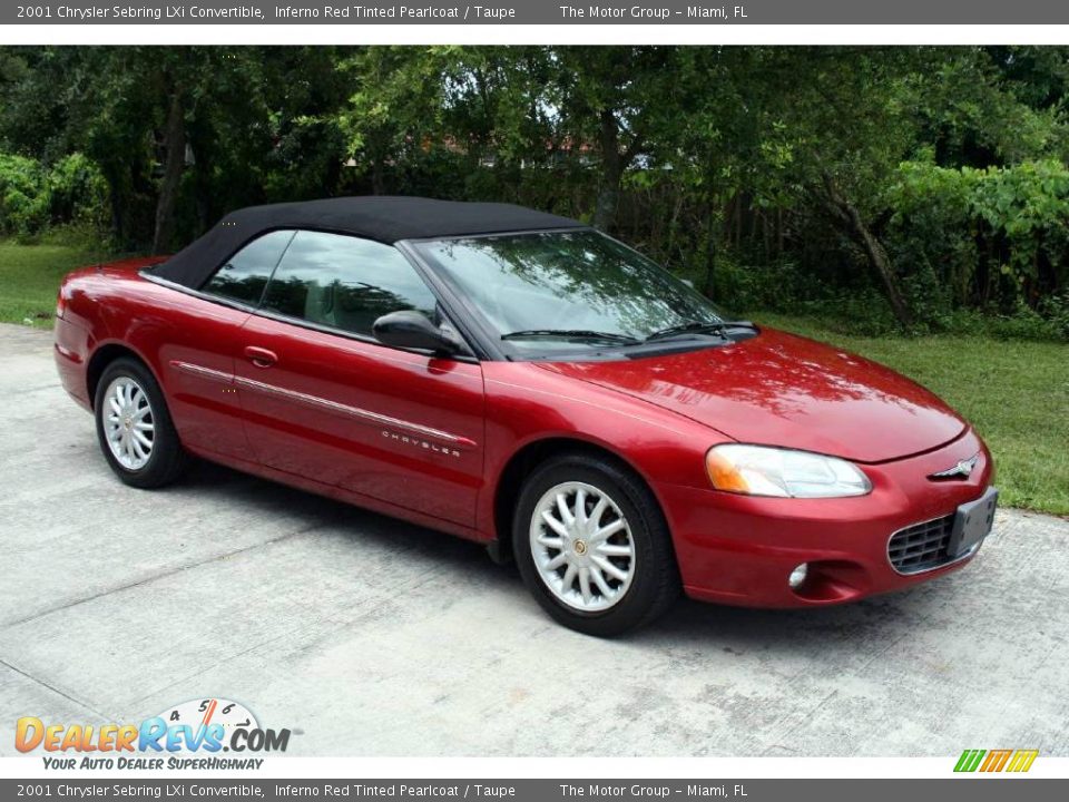 2001 Chrysler Sebring LXi Convertible Inferno Red Tinted Pearlcoat / Taupe Photo #13