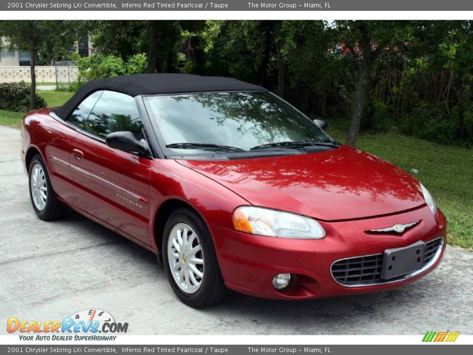 2001 Chrysler Sebring LXi Convertible Inferno Red Tinted Pearlcoat / Taupe Photo #14